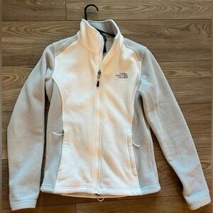 The North Face Women's White and Gray Fleece Jacket